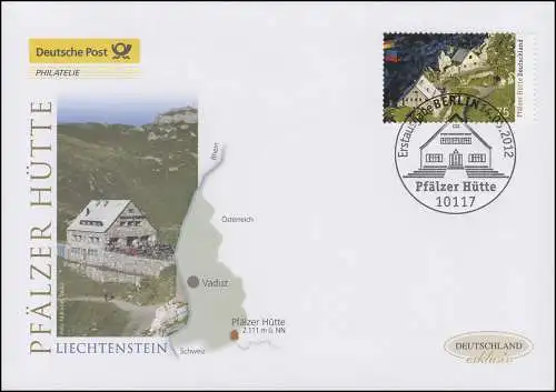 2940 Pfälzer Hütte / Pfahlzerhütten, Bijoux-FDC Allemagne exclusivement