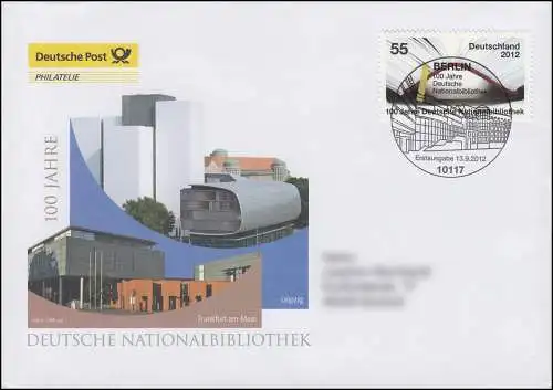 2956 Deutsche Nationalbibliothek, Bijoux-FDC Allemagne exclusivement