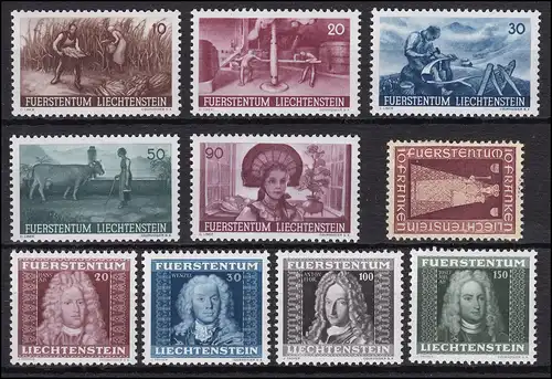 192-201 Liechtenstein 1941 (10 timbres) complet, frais de port **