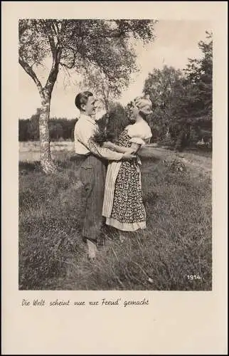 Landpost Sulflingen sur ÖHRINGEN 15.11.38 sur carte de vue couple d'amour