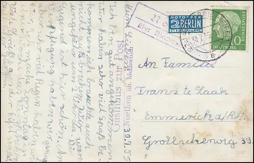 Landpost Noethen über MECHERNICH (EIFEL) 30.5.55 auf AK Gasthaus zur Post