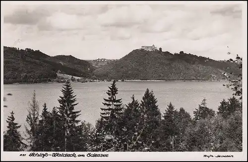 Landpost Fürstenberg sur FRANKENBERG (DER) LAND 17.7.57, AK Schloss Waldeck