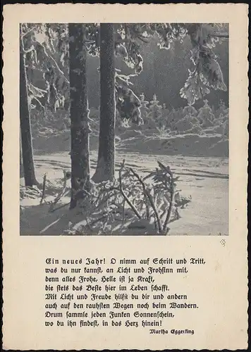 Landpost Cappel sur ÖHRINGEN 31.12.40 sur la carte du Nouvel An / poème du nouvel an