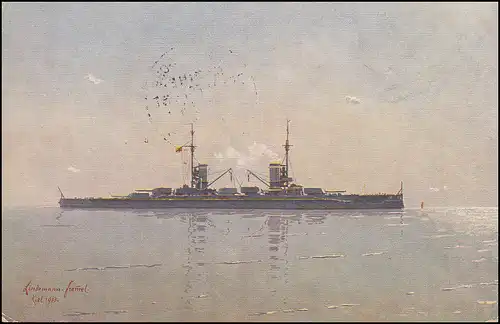 NAVIRE MARINE FRANÇAIS POST No 83 - 16.1.1916 SMS Impératrice sur AK approprié