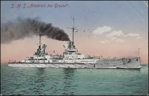 DEUTSCHE MARINE-SCHIFFSPOST No 137 - 14.5.1915 SMS Mecklenburg auf Feldpost-AK