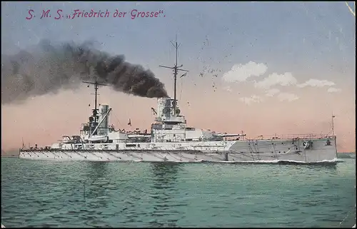NAVIRE MARINE-FRANÇAIS POST No 137 - 14.5.1915 SMS Mecklembourg sur Feldpost-AK