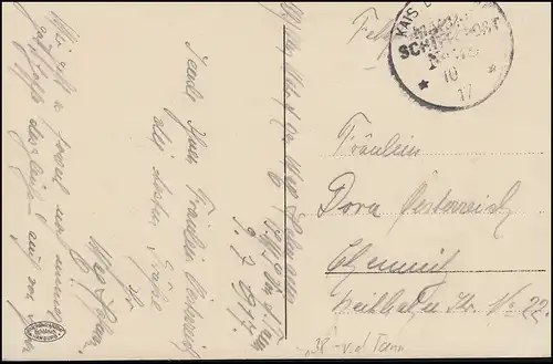 NAVIRE MARINE FRANÇAIS POST No 38 - 10.7.1917 SMS Van der Tann sur AK Kiel