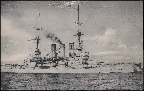 NAVIRE MARINE FRANÇAIS POST No 50 - 15.2.1918 sur le post-AK SMS Alsace