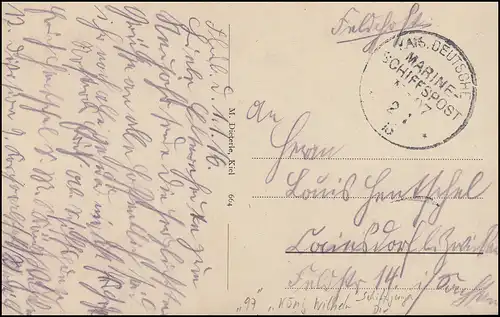 FRANÇAIS N° 97 - 2.1.1916 SMS Le roi Wilhelm sur le poste de terrain-AK