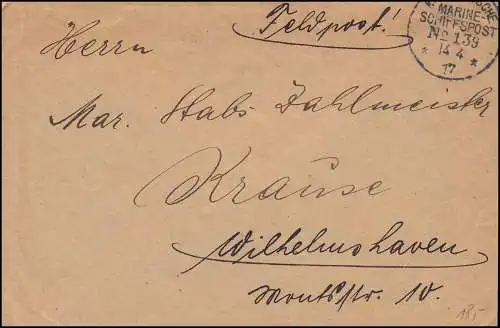 DEUTSCHE MARINE-SCHIFFSPOST No 139 - 14.4.1917 SMS Prinzregent Luitpold