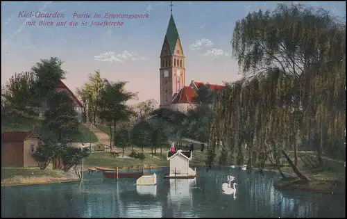 Marinefeldpost BS Tampedo-Station d'essai, timbre machine KIEL 5.4.16 sur AK