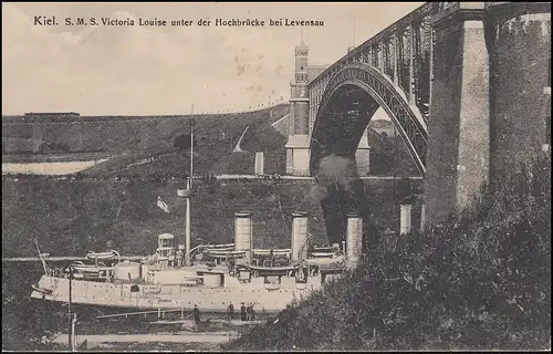 Marinefeldpost BS der SMS Wörth 27.11.1914 auf AK Kiel SMS Victoria Louise