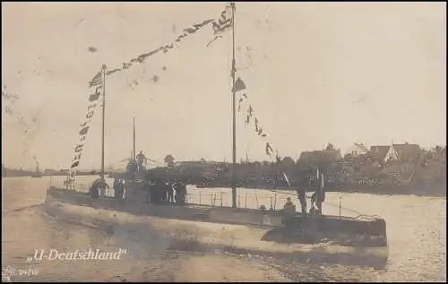 Feldpost-AK U-Boot Deutschland, BREMEN 2.10.1916 an die Flieger-Ersatz-Abt. 6