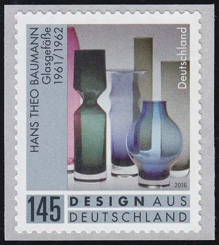 3330 Design in Deutschland - Glasgefäße, selbstklebend, postfrisch **
