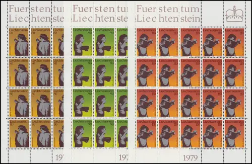 725-727 Année internationale de l'enfant, 3 valeurs, ensemble de petites feuilles **