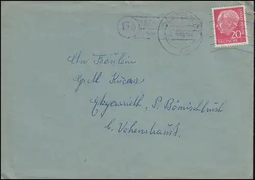 Timbres de poste de campagne Avertissements sur les NÖRDLINGEN 5.4.56 par télex