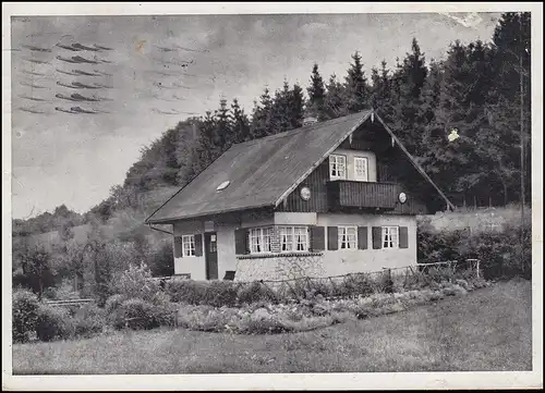 Landpost Stadtbergen über AUGSBURG 2 - 16.8.37 auf Ansichtskarte 