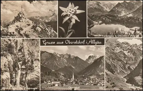Landpost Reichenbach über OBERSTDORF 17.8.60 - AK nach Augsburg