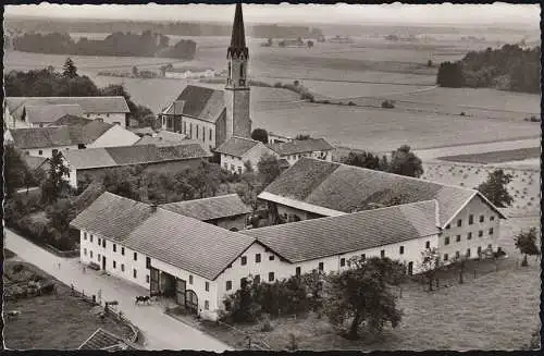 Payspost 8261 Lanzig sur AK Bauptkirchen près de Kraiburg, BERNBEUREN 31.3.64