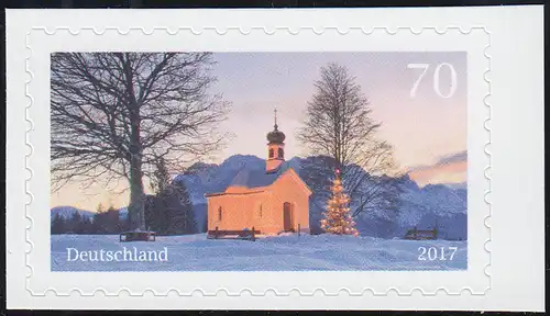 3346 Weihnachtliche Kapelle, selbstklebend aus FB 71, **