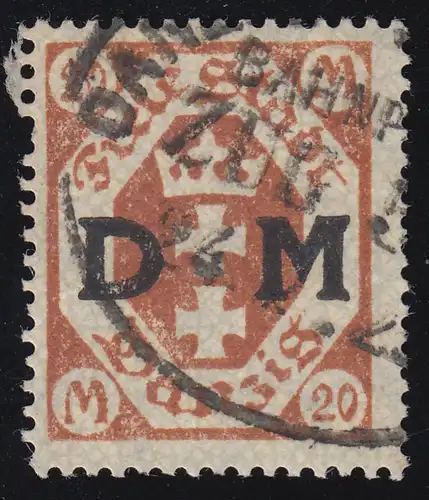 Danzig Dienst 28 Wappen, gestempelt, INFLA-geprüft, schönes echtes Bedarfsstück!