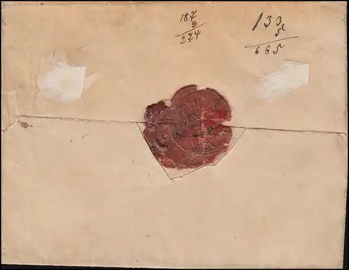 Lettre GLOGAU 6.12.1871 à Friedeberg am Queis