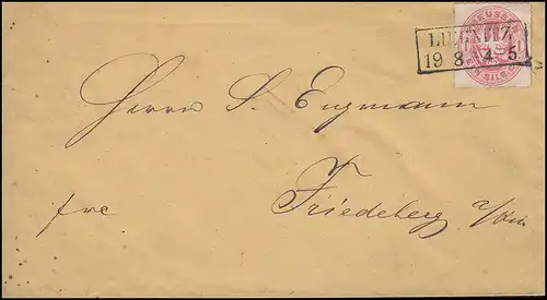 Prusse 16 Adler 1 Sgr. en tant qu'EF sur lettre LIEGNITZ 19.8. à Friedeberg am Queis