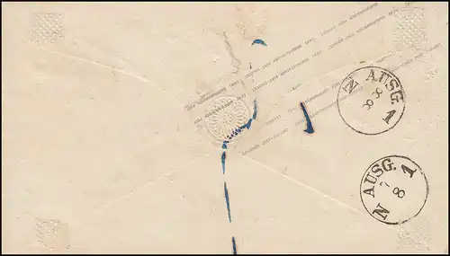 Prusse Enveloppe 2 Sgr bleu Stamp de cadre BERLIN vers Lindow / Zielzig 6.8.