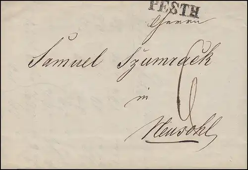 Hongrie Vorphilatelie. Facturation à la main de PESTH 15.11.1846 vers NOUVEAUSOHL