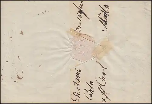 Ungarn Vorphilatelie handgeschr. Rechnung von PESTH 15.11.1846 nach NEUSOHL