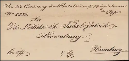 Hongrie Vorphilatelie Lettre de PESTH du 23.12.1847 à HAINBURG 26.12.