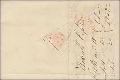 Ungarn Vorphilatelie Brief Oval-O PESTH vom 18.2.1834 über 14 Kr. nach Steyr 