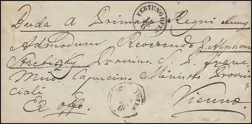 Hongrie Service postal Ex officio lettre FÉVRIER 12.6.1852 selon VIENNE 13.6.