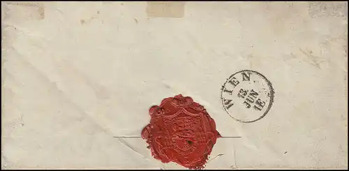 Hongrie Service postal Ex officio lettre FÉVRIER 12.6.1852 selon VIENNE 13.6.