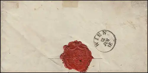 Ungarn Dienstpost Ex-officio-Brief FESTUNG OFEN 12.6.1852 nach WIEN 13.6.