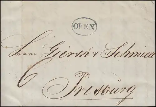 Ungarn Vorphilatelie Brief Oval-O OFEN vom 24.11.1849 nach PRESSBURG 26.11.