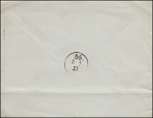 Umschlag U 12B Adler 10 Pfennig Format 146,5x113,5 GÜLZKOW 5.1.1885 nach Berlin