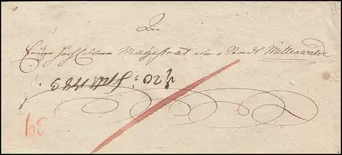 Preußen Vorphilatelie Briefhülle handschriftlich 20.9.1783 nach Mittenwalde
