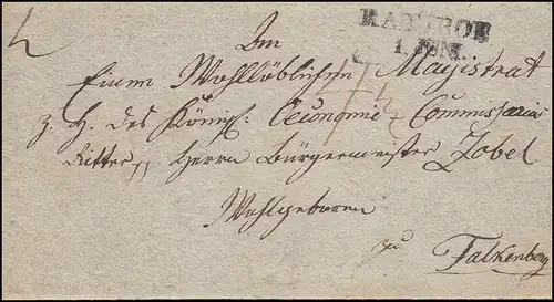 Prusse Vorphilatelie Lettre de dépliant RATIBOR Bulgare 1.6.1831 à Falkenberg