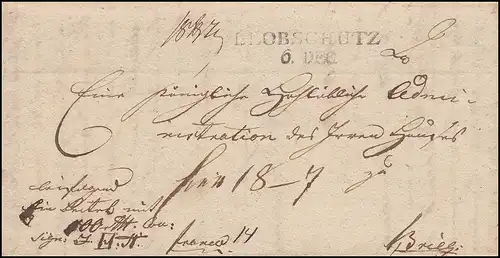 Prusse Vorphilatelie Lettre de dépliage Leo Brieg 6.12.1821 à Briesg