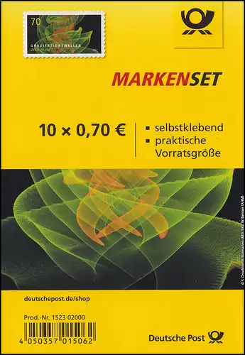 FB 72a Astrophysik Gravitationswellen, Folienblatt mit 10x3356, 1523 02000 **