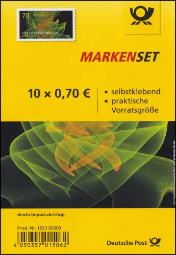 FB 72a Astrophysik Gravitationswellen, Folienblatt mit 10x3356, 1523 02000 **