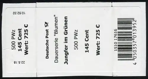 3351 Jungfer im Grünen 145 +CF Banderole / Aufkleber 500er-Rolle