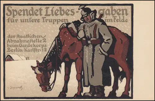 Carte postale de champ / carte de don B.S. Garde-Fusilier-Reg. Feldpost 7.7.17 n. Berlin