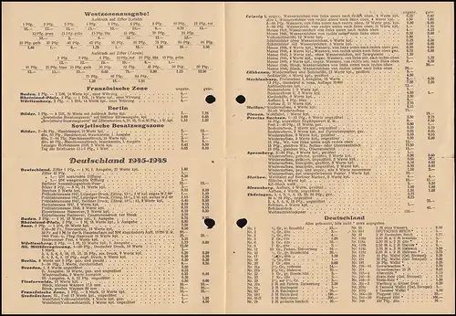 2 Schwarzaufdruck 6 Pf im Paar Preisliste als Faltbrief Brückner BERLIN 31.10.48