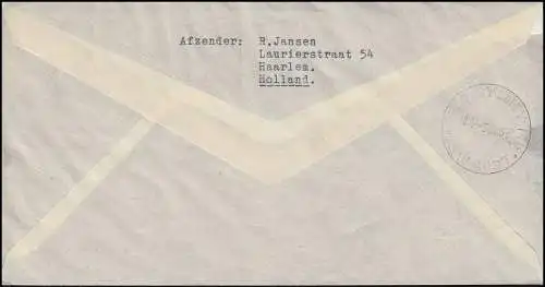 1. KLM-Sonderflug POSTILLION D'AMOUR Amsterdam-Sydney 31.10.1954 Brief 26.10.54