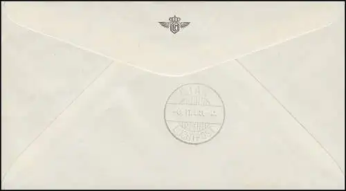 1. KLM-Polarflug Amsterdam-Biak 5.11.1958 Schmuck-Brief AMSTERDAM 5.11.58