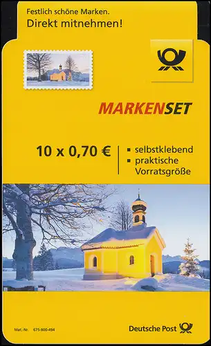 FB 71 Chapelle de Noël 2017 Dummy feuille en plastique avec coins ronds