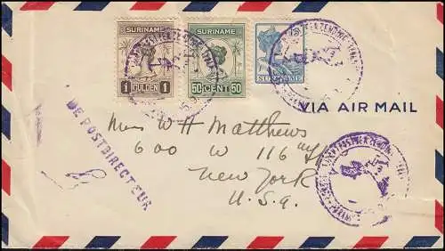 PAA Rückflug Paramaribo (Surinam) nach New York (USA) mit Flugpost-O 25.9.1929