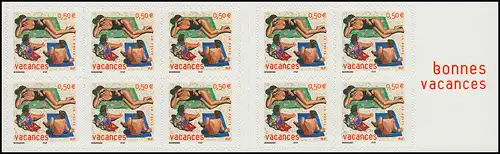 Carnets de marque 3719 Marque de salutation Belles vacances famille sur la plage, autocollant, **